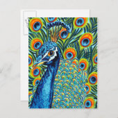 Pfau I Postkarte (Vorne/Hinten)