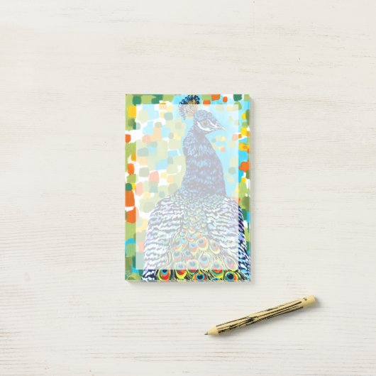 Pfau II Post-it Klebezettel (Auf Schreibtisch)