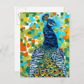 Pfau II Postkarte (Vorne/Hinten)