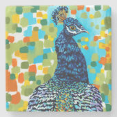 Pfau II Steinuntersetzer (Vorderseite)