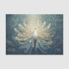 Pfau im Blut, weiße Federn, Eleganz Seidenpapier