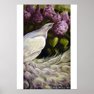Pfau im Flieder-Plakat Poster