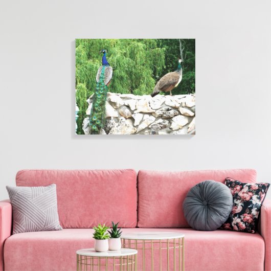 Pfau im Garten Fotografie Museo Cantonale d'Arte Leinwanddruck (Insitu (Wohnzimmer))