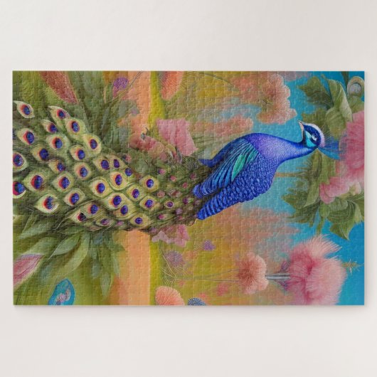 Pfau im Garten Puzzle (Horizontal)