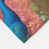 Pfau im Gartenpark Apricot Rose Fleecedecke (Ecke)