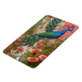 Pfau im Gartenpark Apricot Rose Magnet (Linke Seite)