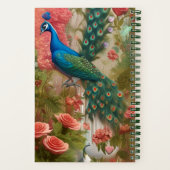 Pfau im Gartenpark Apricot Rose Notizblock (Rückseite)