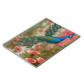 Pfau im Gartenpark Apricot Rose Notizblock (Linke Seite)