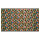 Pfau im Gartenpark Apricot Rose Stoff (Fat Quarter (45,7 x 55,9 cm))