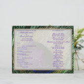 Pfau im lila Hochzeitsprogramm (Stehend Vorderseite)