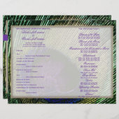 Pfau im lila Hochzeitsprogramm (Vorne/Hinten)