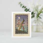 Pfau im Mondlicht Postkarte (Stehend Vorderseite)