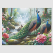 Pfau im Rain Forest Dekoupage Tissue Seidenpapier (Vorderseite)