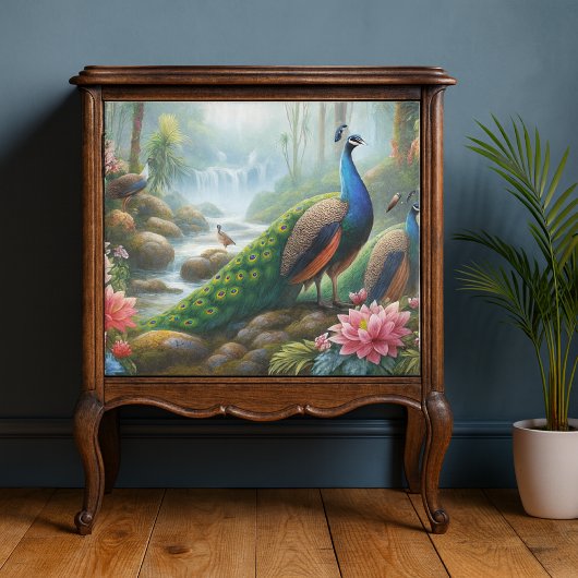 Pfau im Rain Forest Dekoupage Tissue Seidenpapier