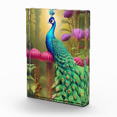 Pfau im Rosa-Gartenwald Fotoblock (Rechts)