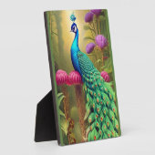 Pfau im Rosa-Gartenwald Fotoplatte (Seite)