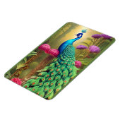 Pfau im Rosa-Gartenwald Magnet (Linke Seite)