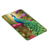 Pfau im Rosa-Gartenwald Magnet (Rechte Seite)