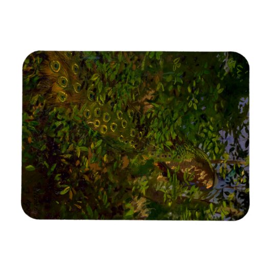 Pfau im Wald Magnet (Horizontal)