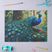 Pfau im Wald Seidenpapier (Basteln)