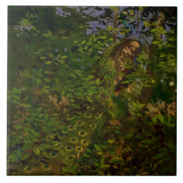 Pfau im Wald (von Abbott Henderson Thayer) Fliese
