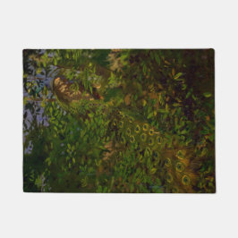 Pfau im Wald (von Abbott Henderson Thayer) Fußmatte