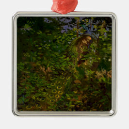 Pfau im Wald (von Abbott Henderson Thayer) Ornament Aus Metall