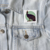 Pfau: Impressionistischer Kongo Hen Button (Beispiel)