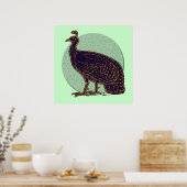 Pfau: Impressionistischer Kongo Hen Poster (Küche)