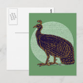 Pfau: Impressionistischer Kongo Hen Postkarte (Vorne/Hinten)