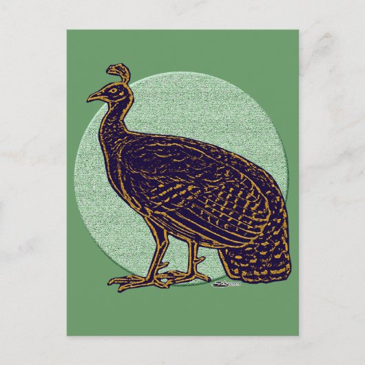 Pfau: Impressionistischer Kongo Hen Postkarte (Vorderseite)