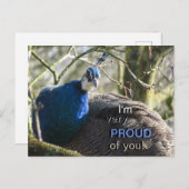 Pfau in Baum PROUD of You! Postkarte (Vorne/Hinten)
