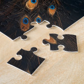 Pfau in Blau und Gold Puzzle (Seite)