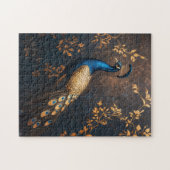 Pfau in Blau und Gold Puzzle (Horizontal)
