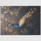 Pfau in Blue and Gold Decoupage Seidenpapier (Vorderseite)