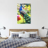 Pfau in Blüte Leinwanddruck (Insitu (Schlafzimmer))