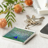 Pfau in der vollen Gefieder-Anzeigen-Fotografie Schlüsselanhänger (Seite)