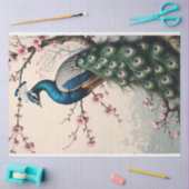 Pfau in einem Kirschblossom Baum Entdeckungsreise Seidenpapier (Basteln)