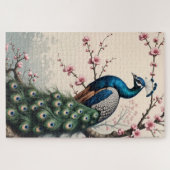 Pfau in einem Kirschblossom Puzzle (Horizontal)