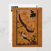 Pfau in einer Landschaft von Ustad Mansur Postkarte (Vorne/Hinten)