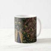 Pfau in etwas überwundenen Farben Kaffeetasse (VorderseiteRechts)