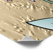 Pfau in Gold Poster (Ecke)