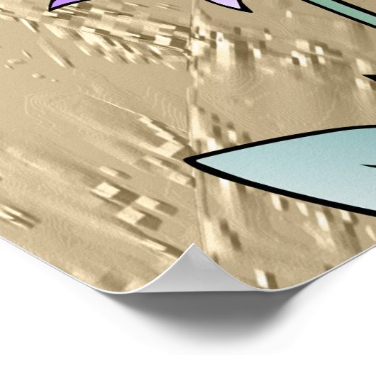 Pfau in Gold Poster (Ecke)