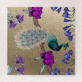 Pfau in Gold Puzzle (Horizontal)