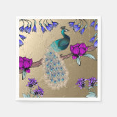 Pfau in Gold Serviette (Vorderseite)