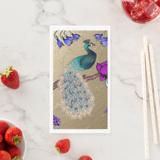 Pfau in Gold Serviette (Beispiel)