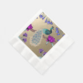 Pfau in Gold Serviette (Ecke)