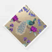Pfau in Gold Serviette (Ecke)