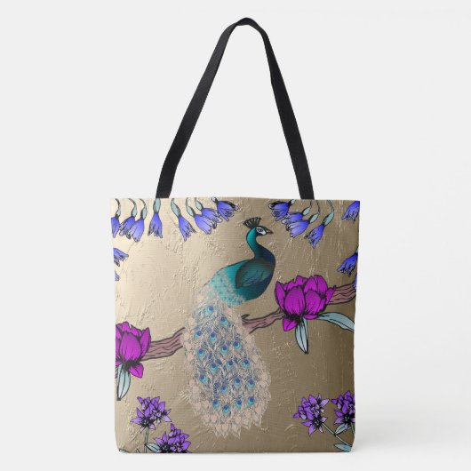 Pfau in Gold Tasche (Vorderseite)
