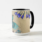 Pfau in Gold Tasse (VorderseiteRechts)